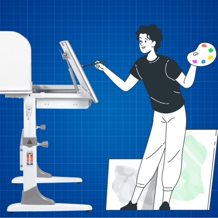 Мaльберт, работа стоя